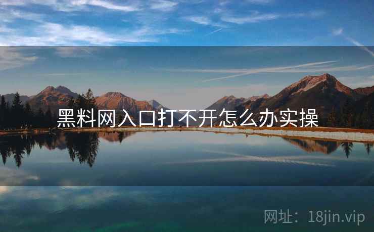 黑料网入口打不开怎么办实操  第2张