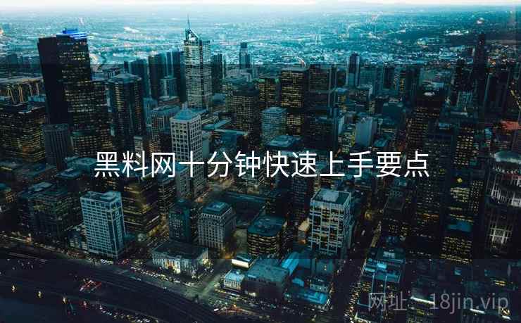 黑料网十分钟快速上手要点  第2张