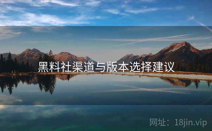 黑料社渠道与版本选择建议  第1张