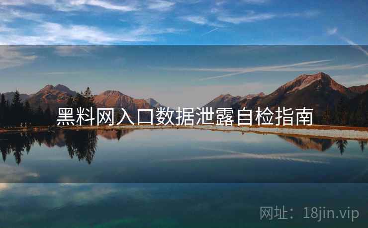 黑料网入口数据泄露自检指南  第2张